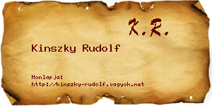 Kinszky Rudolf névjegykártya